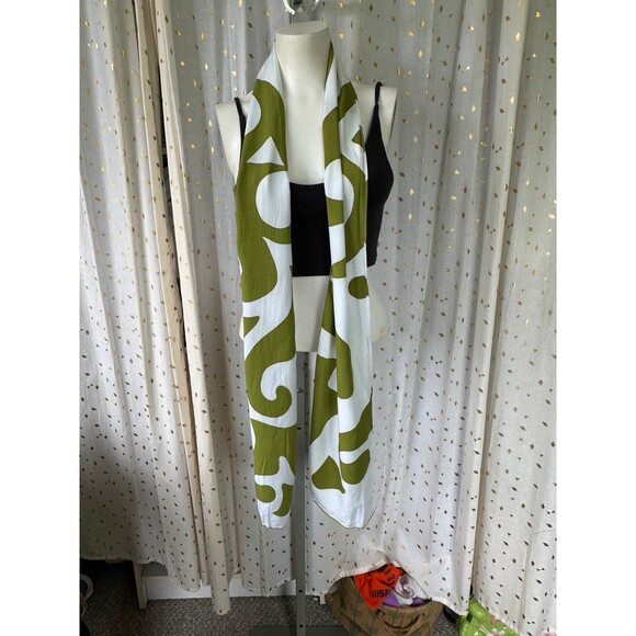 NWOT Unbranded Hawaiian Polynesian Indigenous Dye Geometric Lightweight Scarf - Picture 5 of 5